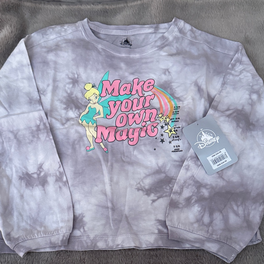 Nwt Disney White And Gray Long Sleeved Shirt